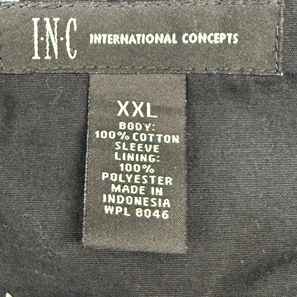 INC International Concepts Mens XXL Black Cotton Casual Blazer Jacket 2 Button